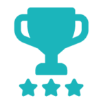 Icon of Trophy with three stars beneath