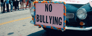 Meme of a car with a licence plate that says No bullying