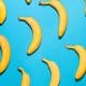 bananas on blue background