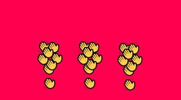 Image of hands clapping on a red background