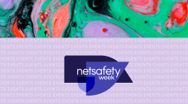 Netsafety Week logo with Events repeated in background